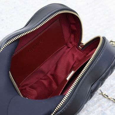 Mini Borsa Nera a Cuore in Pelle