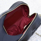 Mini Borsa Nera a Cuore in Pelle