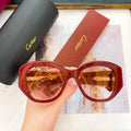 Occhiali da sole oversize in acetato rosso