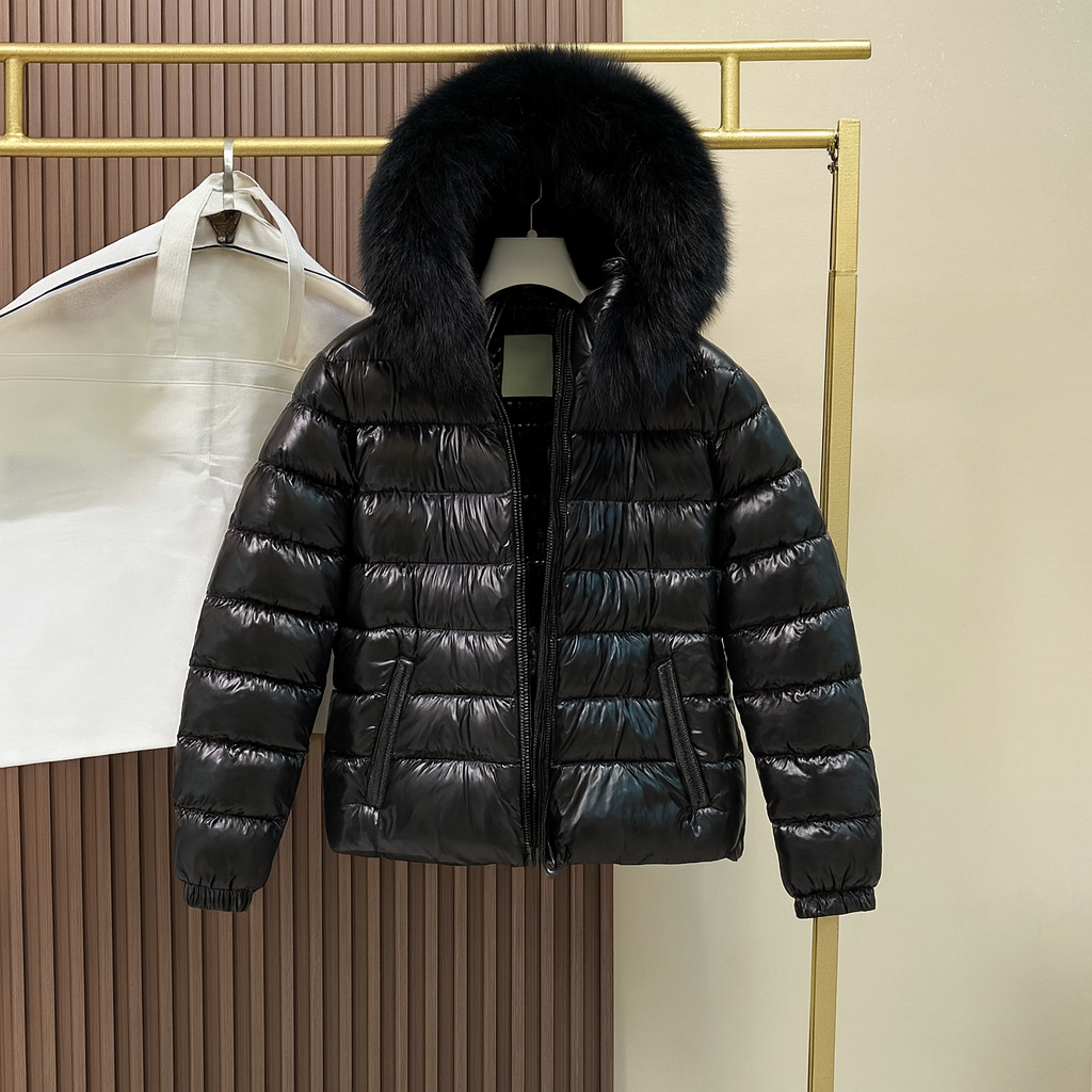 Monc. BadyF Hooded Puffer With Fur