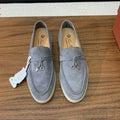 Mocassini in camoscio grigio
