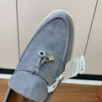 Mocassini in camoscio grigio