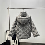 Textured Grey Puffer Jacket LV.