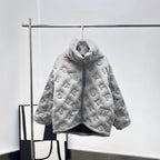 Textured Grey Puffer Jacket LV.