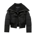 Black Knitted Shawl Puffer
