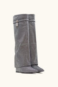 Knee-High Crystal Embellished Boots