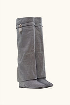 Knee-High Crystal Embellished Boots