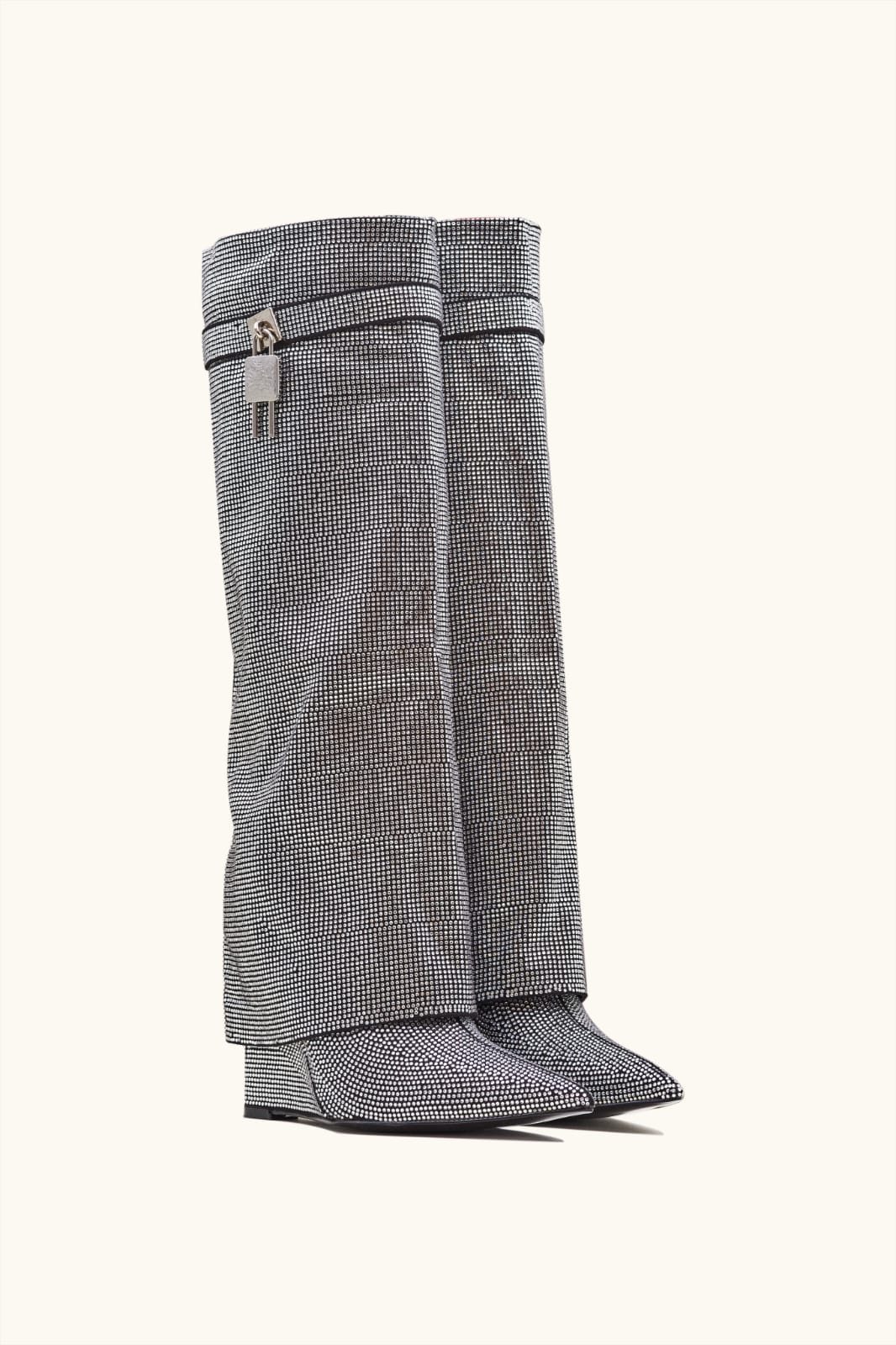 Knee-High Crystal Embellished Boots