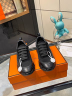 Sneakers H a Strisce in Pelle