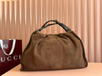 Borsa tote grande Blondie in pelle scamosciata marrone