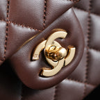 Classic Double Flap Bag – Coffee Brown (20cm / 25cm)