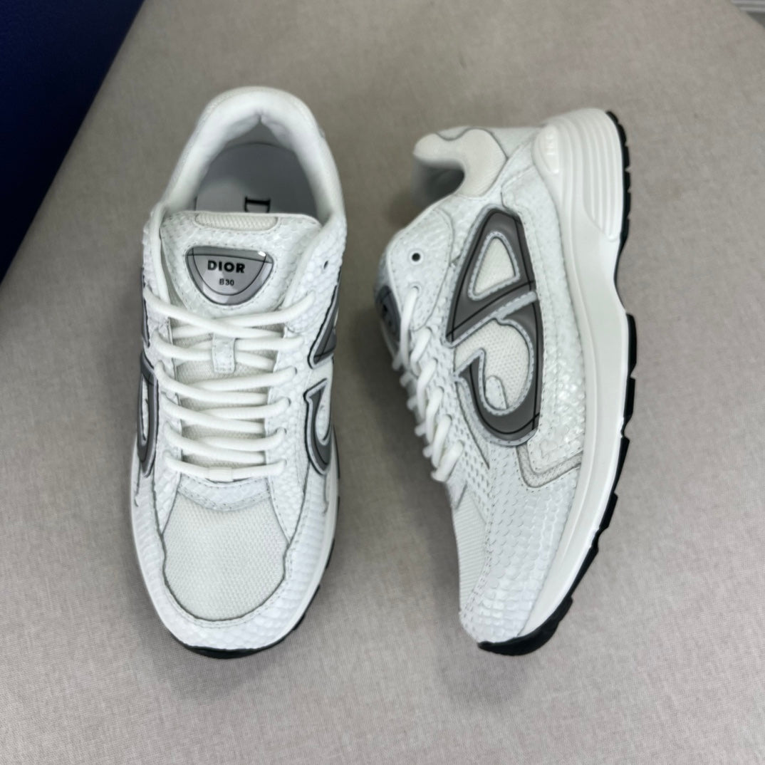 B30 Inspired Sneakers – Pelle di Serpente Bianca