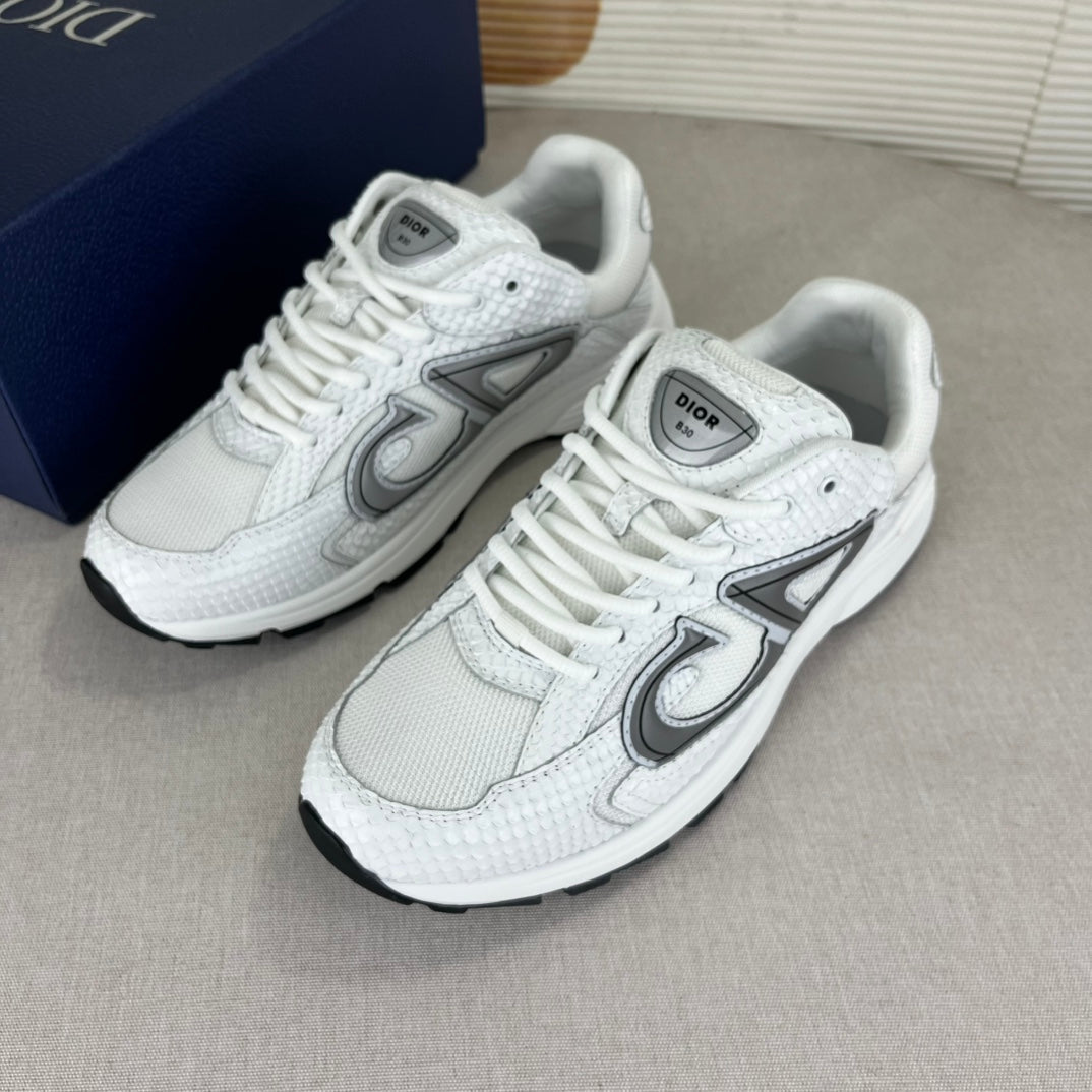 B30 Inspired Sneakers – Pelle di Serpente Bianca